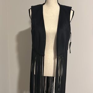 NWT Express Fringe Velvet Vest